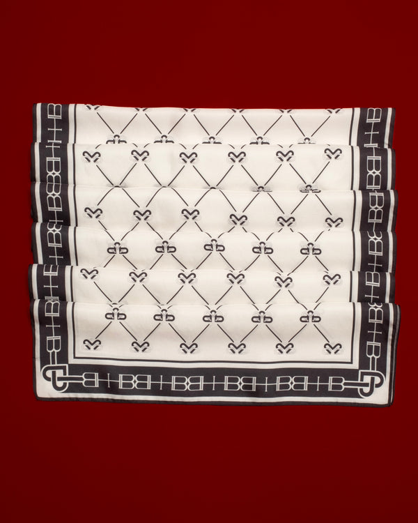 Emblem Wash Scarf White
