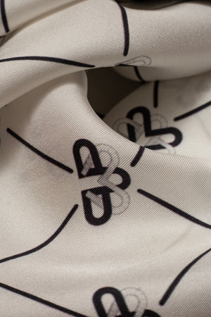 Emblem Wash Scarf White