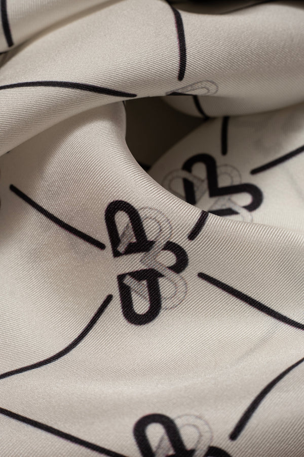 Emblem Wash Scarf White